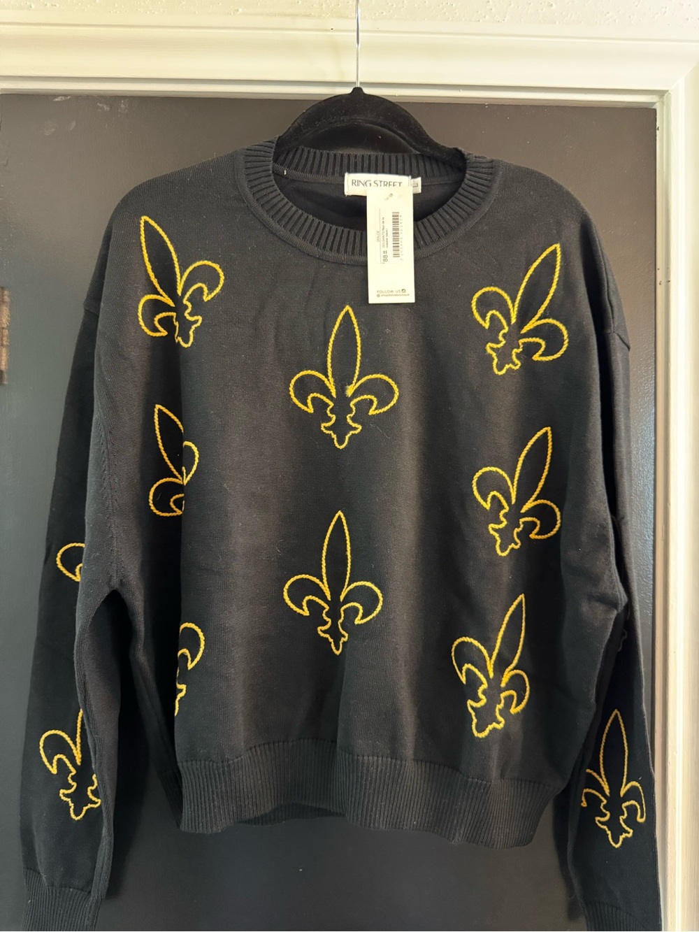 Black and gold fleur de lis sweater